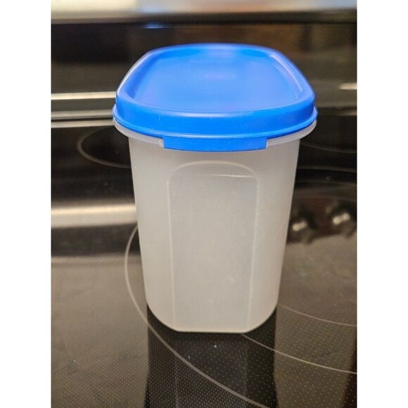 Vintage Tupperware Oval Modular Mates 4.5" 1612-1 With Blue Lid - Picture 4 of 8